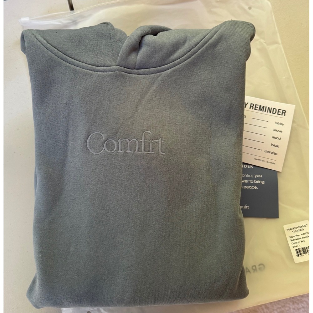 Comfrt Signature Hoodie Sky Blue Size Large - Picture 2 of 7